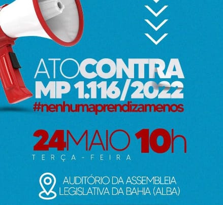Ato contra MP sobre aprendizagem profissional será realizado na Bahia
