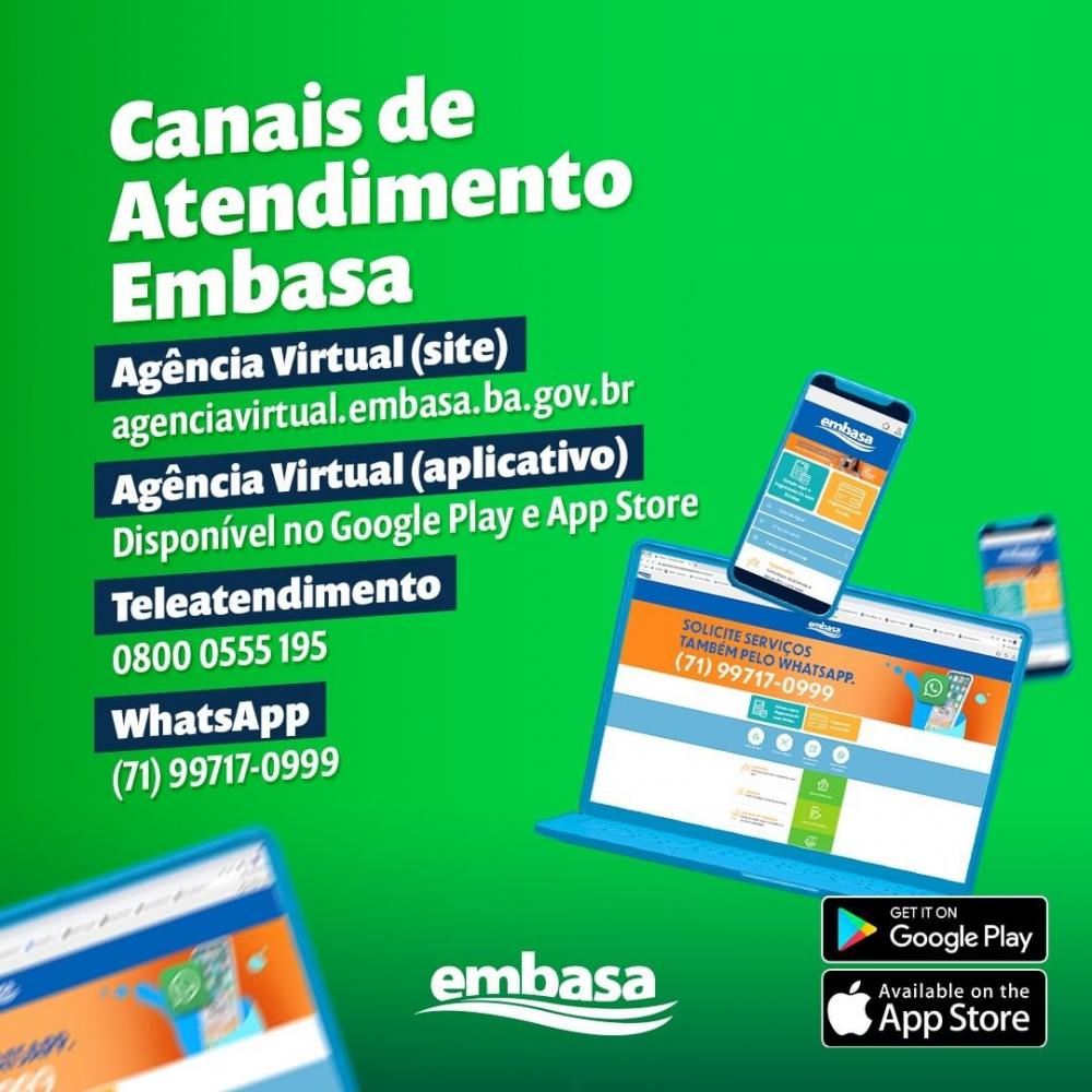 Conheça os canais de atendimento on-line da Embasa