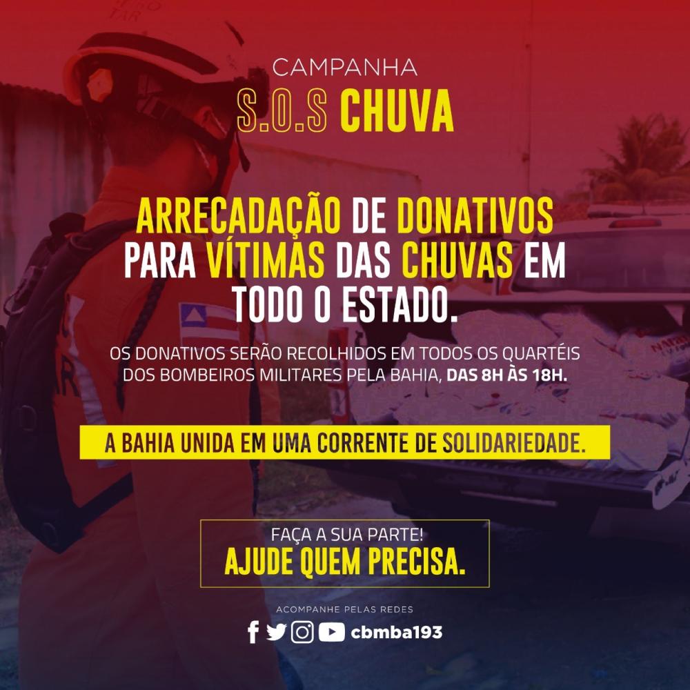 Corpo de Bombeiros estão arrecadando donativos para as vítimas das chuvas; Saiba como ajudar