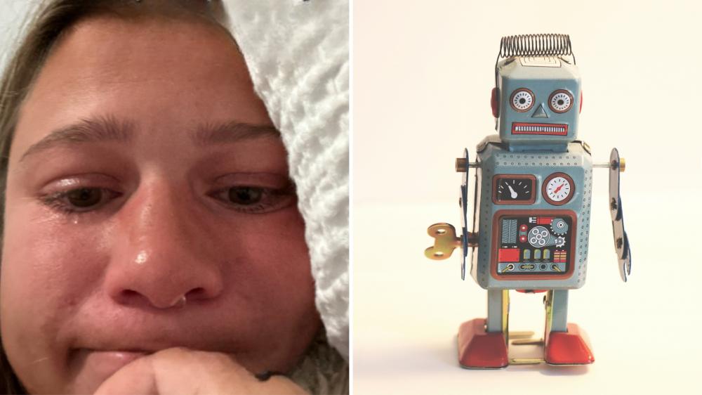 Mulher se desespera após marido traí-la com robô