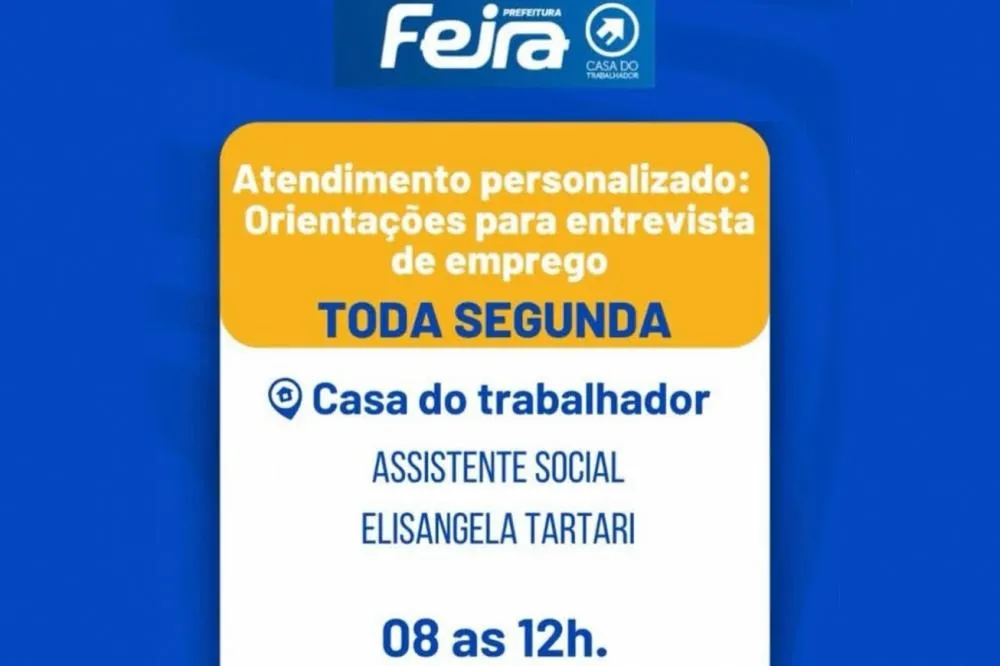  Casa do Trabalhador realiza workshop sobre entrevista de emprego em Feira
